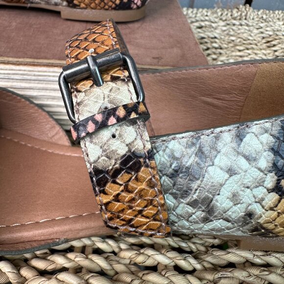 Madewell Alina Mary Jane Snake Embossed Leather Flat Sz 7 - Picture 10 of 14